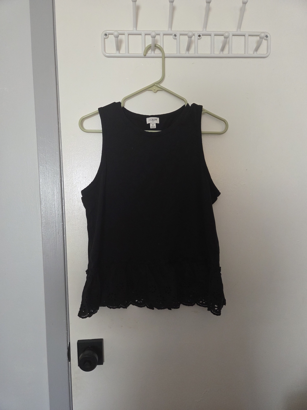 J.Crew Black Eyelet Peplum Tank Top - Size Medium - Summer 2020 Collection
